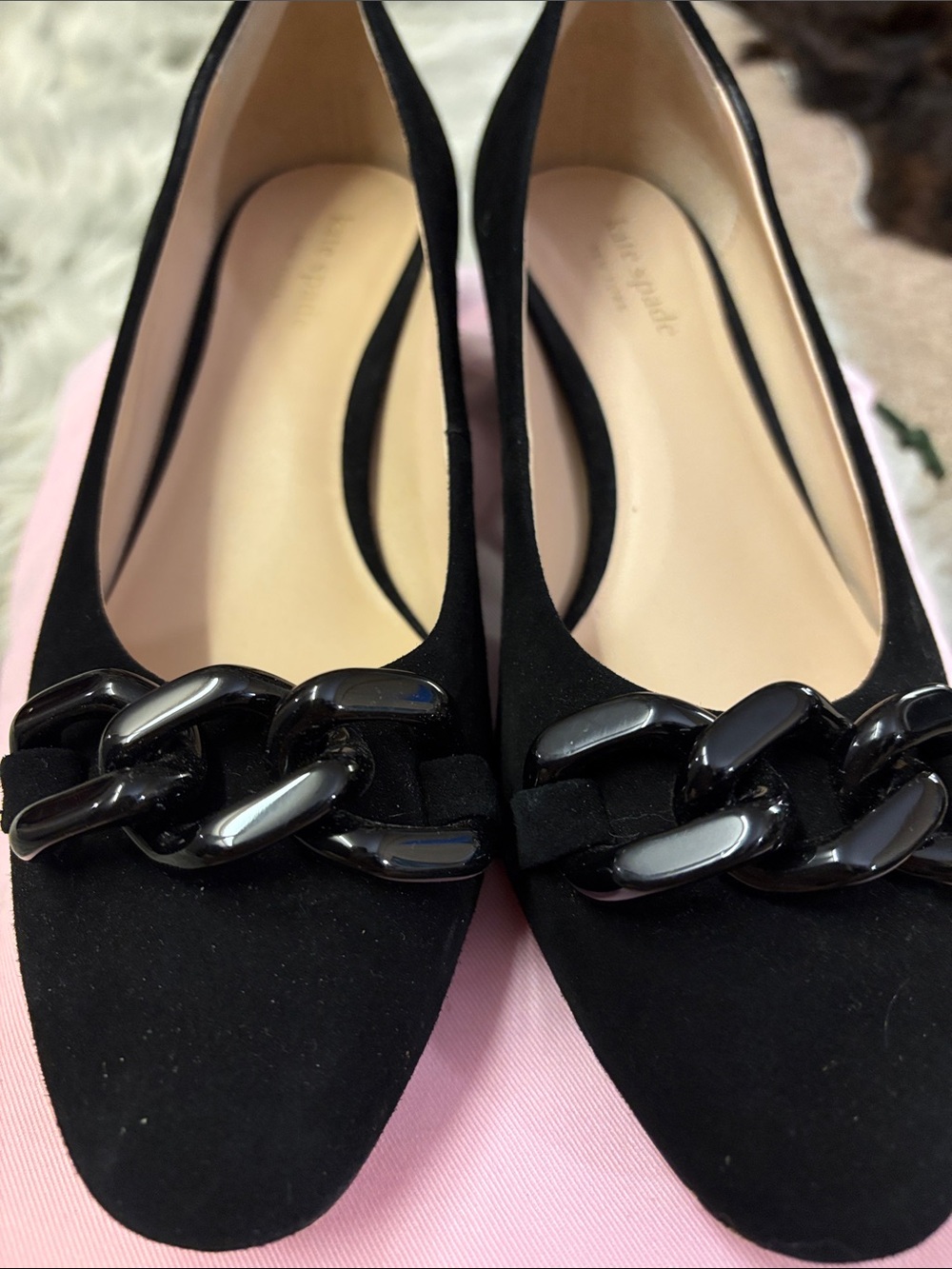 kate spade Kacey True Suede Black Low Block Heel